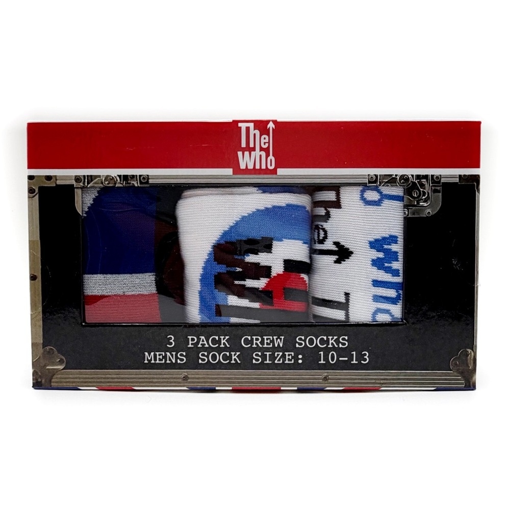 The Who Crew Socks Mens Womens Music Band Gift Set 3 Pairs Retro UK New NWT